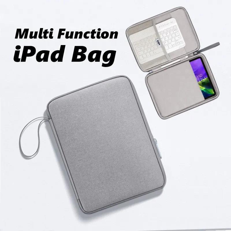 Multi-Function Pouch For iPad air6 Air 6th gen 2024 Pro 13 7th Scratch-proof HandBag For iPad 7/8/9/10 Gen Air3/4/5 Pro 11 12.9