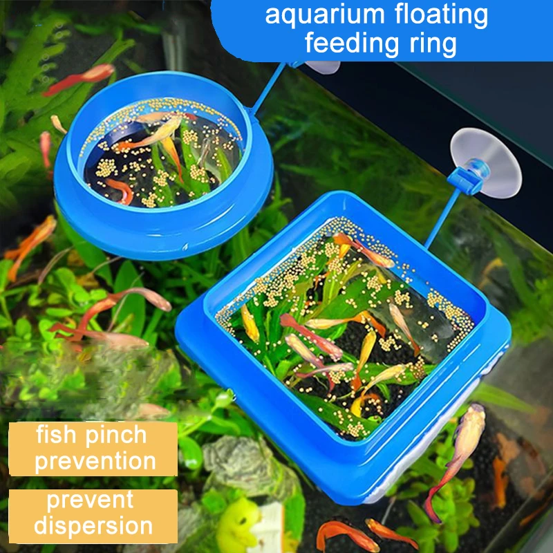 Aquarium Fish Feeding Ring Fish Tank Blue…