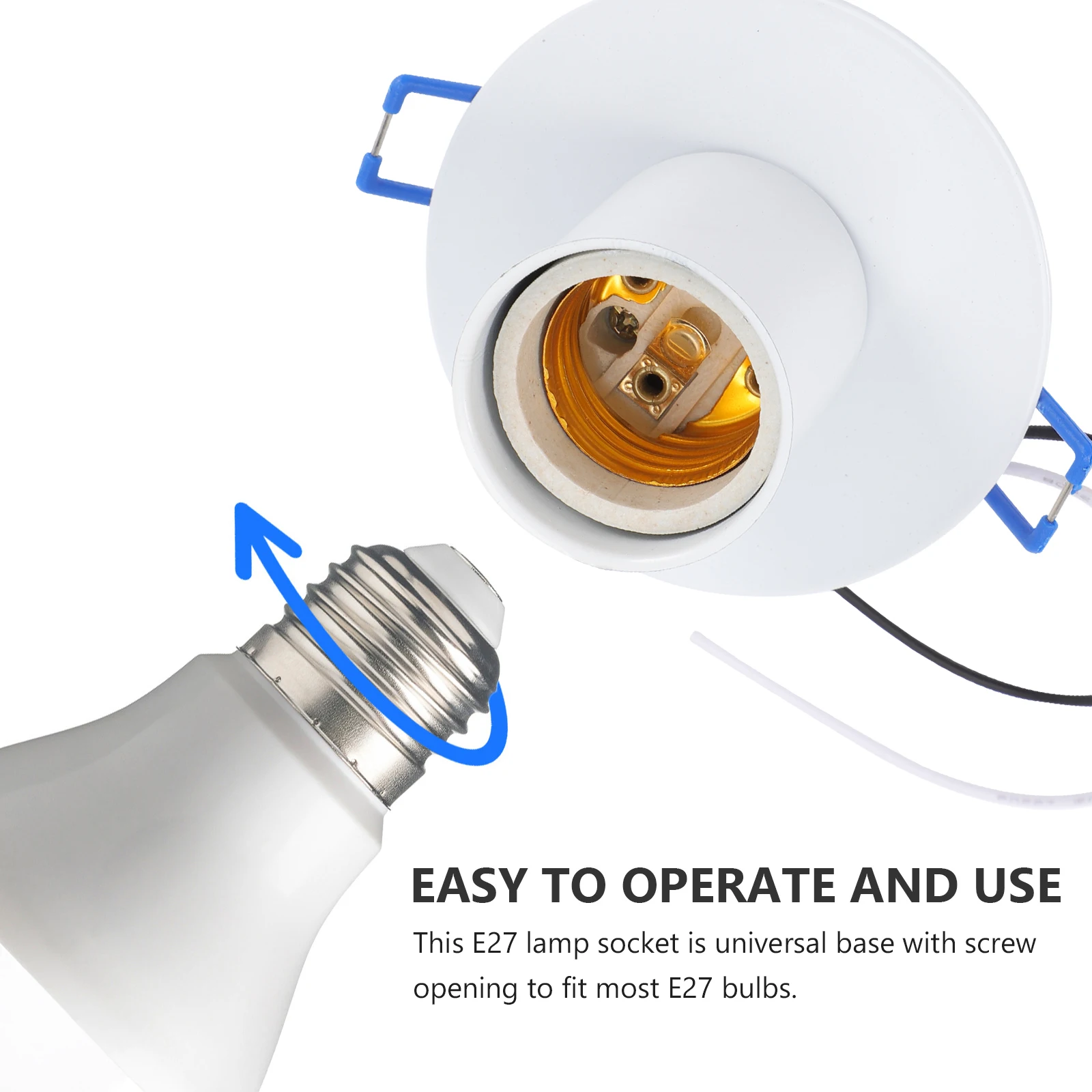 

Industrial Style E27 Lamp Socket Light Bulb Holder Schoolhouse Light Fixture Universal Bulb Socket Replacement For Home Cafe