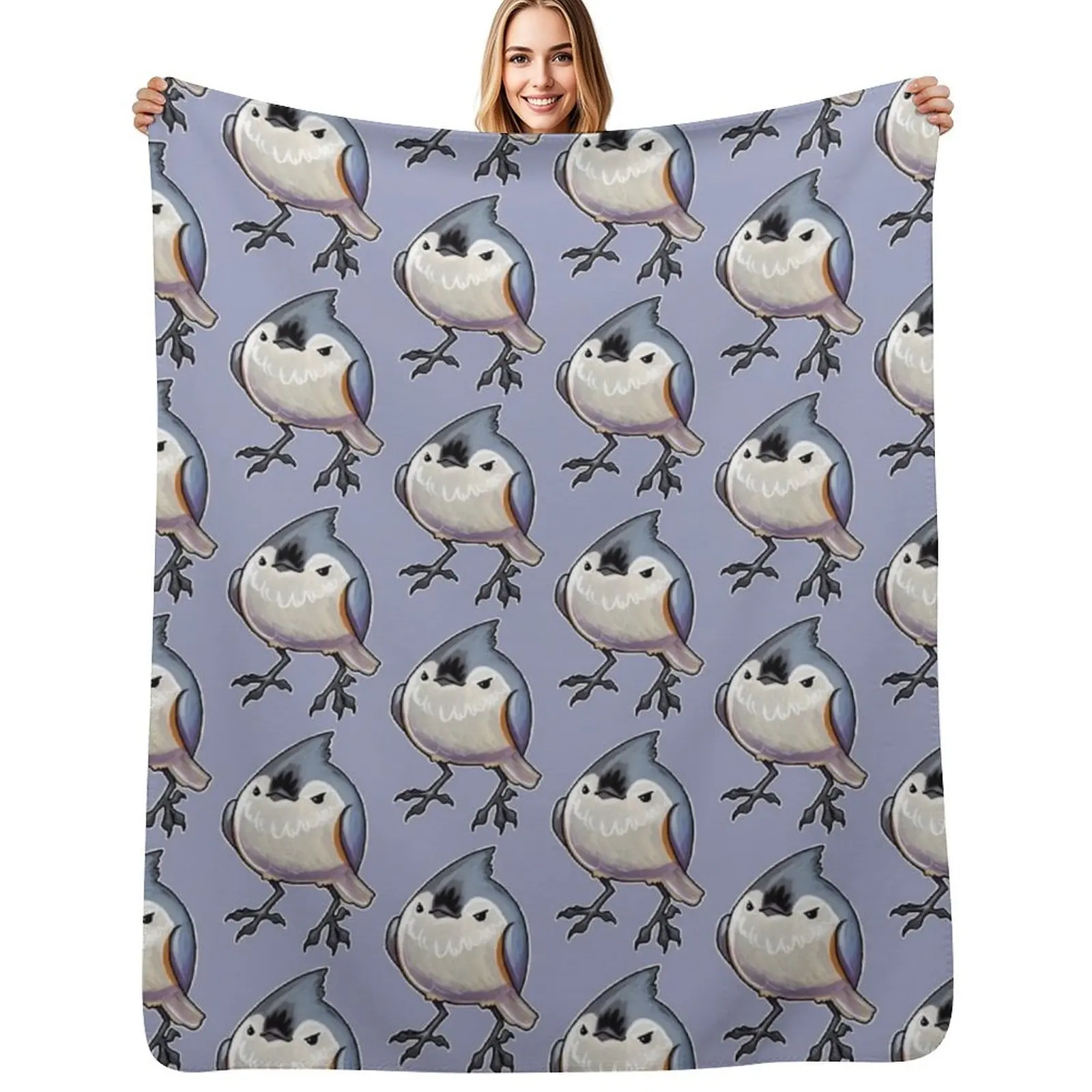 

tufted titmouse Throw Blanket Cozy Light Blanket for Travel Camping Picnic