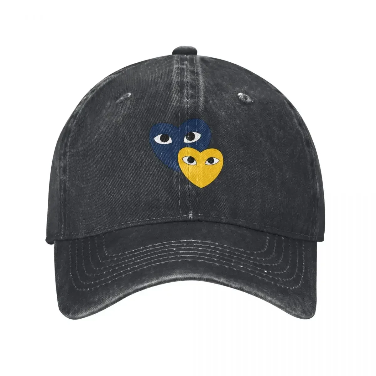 Go Tritons Blue and Yellow Double Hearts Baseball Cap Beach Outing |-F-| Hat Baseball Cap Mens Caps Women's