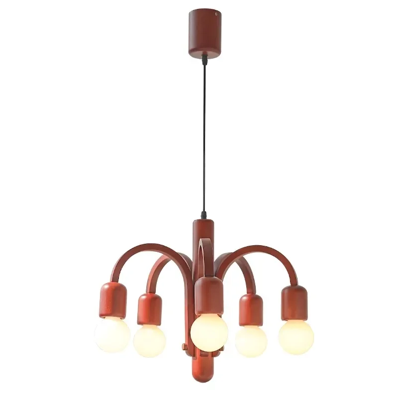French Industrial Art LED Pendant Light Red Design Chandelier Lamps Home Decor Living Room Bedroom Cafe Indoor Lighting Fixtures