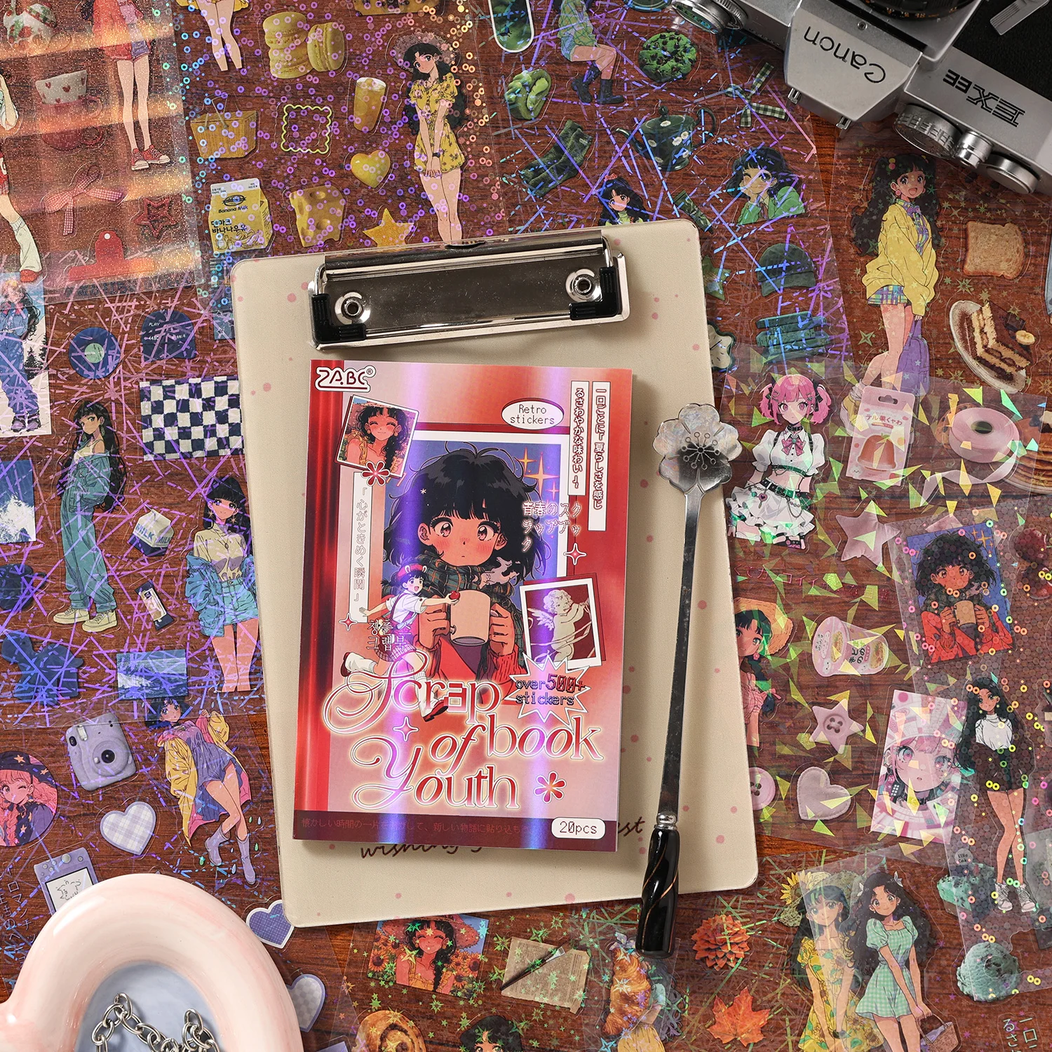 

20 листов милых мультяшных лазерных наклеек для вырезания, для книг, дневников, альбомов, скрапбукинга, эстетичные канцелярские наклейки