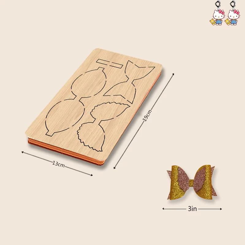 

1 piece multi size （3 inch 4 inch 5 inch）three-layer bow wooden cutting dies suitable for most cutting machines
