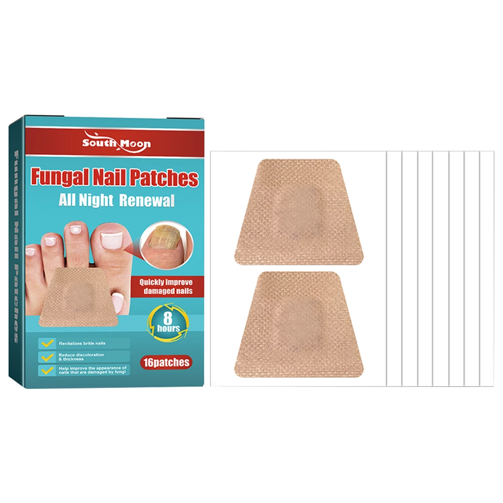 16pcs Nail Repail Sticker No-Glue Nail Care Night Patch Restores Appearance of Discolored Or Damaged Nails For Toenail Repair