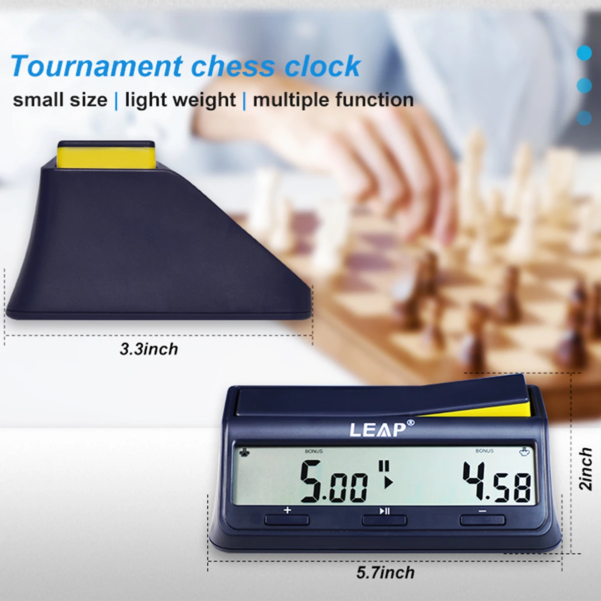 LEAP Chess Clock LED Digital Display Chess Timer Count Up Down with Bonus Delay Alarm for Professional Chess Board Game Timer