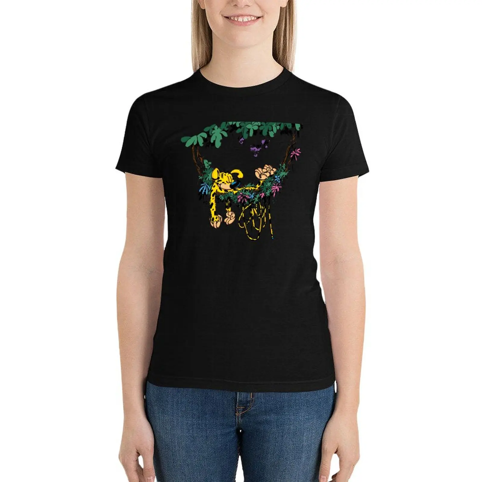 Marsupilami w hamaku T-Shirt anime ubrania hippie ubrania słodkie topy ubrania damskie