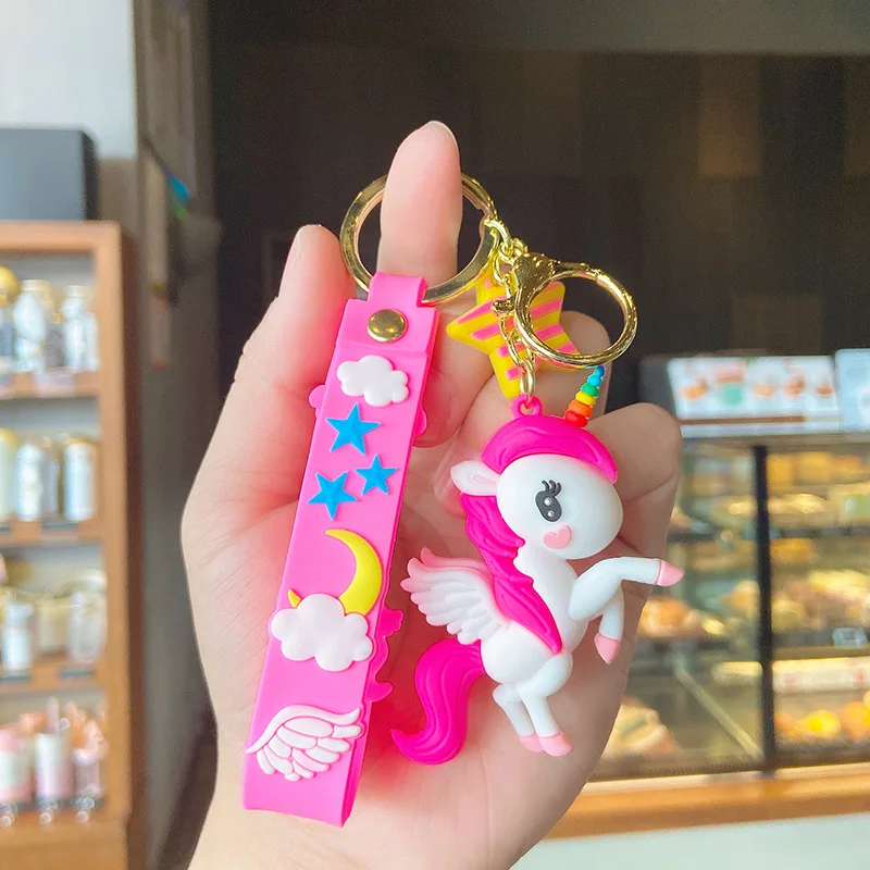 Cute Cartoon Creative Unicorn Keychain Princess Exclusive Pretty Key Chain Bag Pendant Car Key Ring Beautiful Gifts For Children