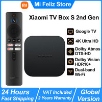 Xiaomi Mi TV Box S 2nd Gen, Android Smart TV Box Media Player 4K Ultra HD Google TV Dolby Vision HDR10+ Google Assistant BT5.2