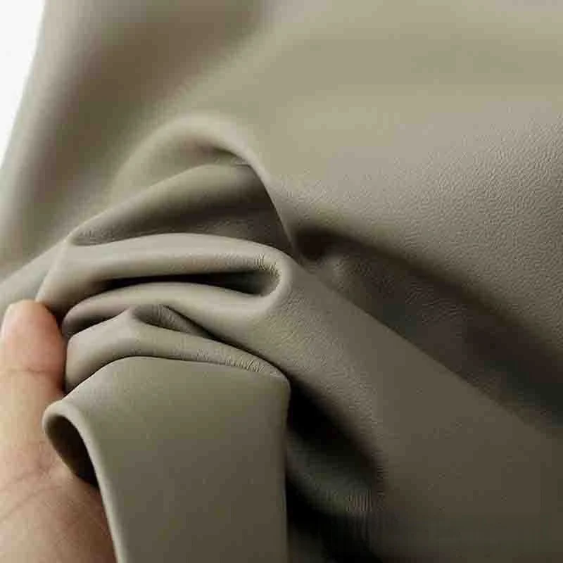 تنورة نسائية من الجلد الطبيعي طويلة ميدي بفتحة مستقيمة تنورة راقية أنيقة للتخسيس للربيع والخريف تنورة من جلد الغنم #5