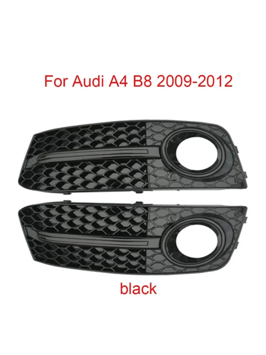 

2PCS Front Bumper Fog Light Grilles For Audi A4 B8 2009 2010 2011 2012 For RS4 Style Car Accessories