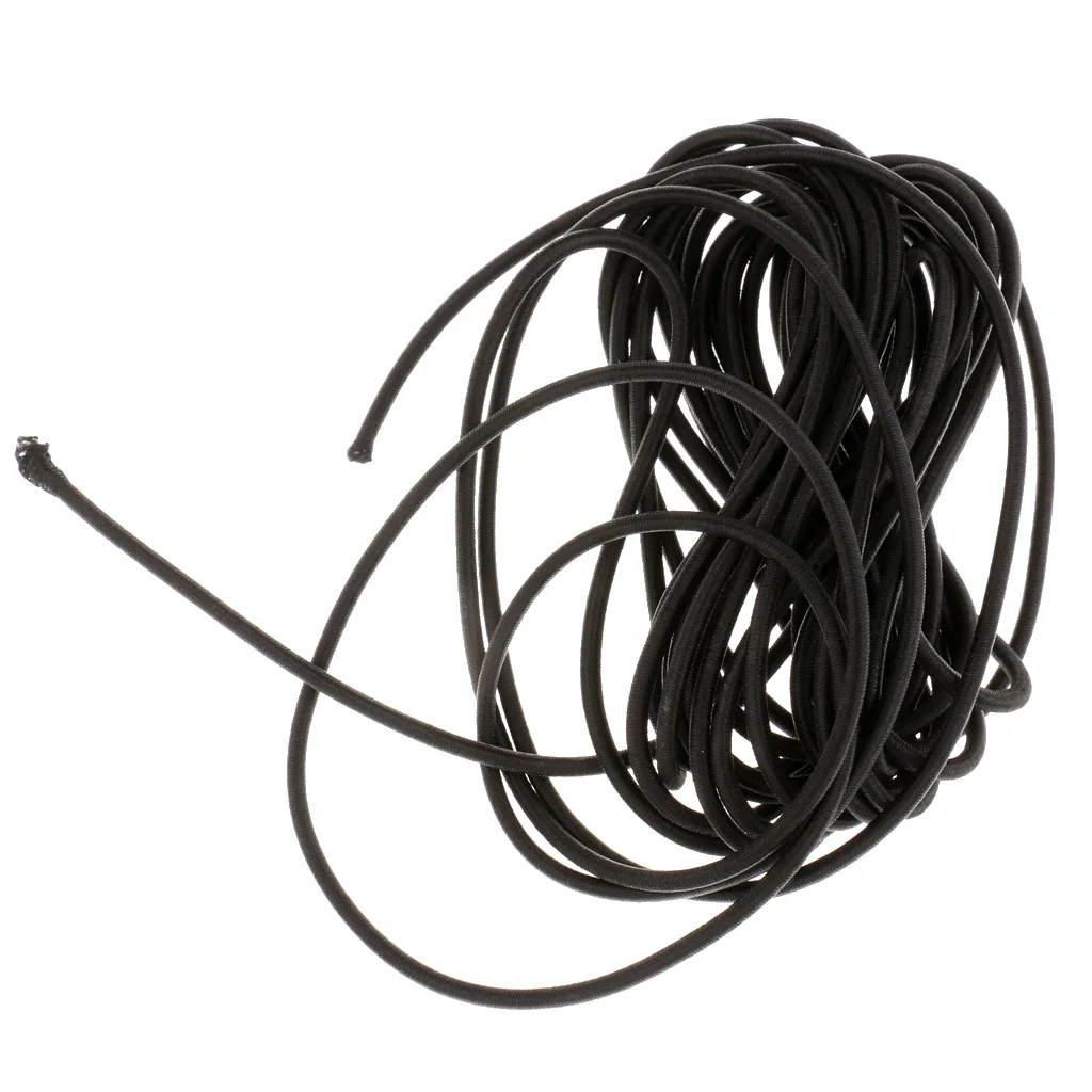 3mm Dia. Shock Cord - Black Elastic Cord Replacement - Stretch, Shock Absorbent, - Camping, Kayak Deck, Crafting,