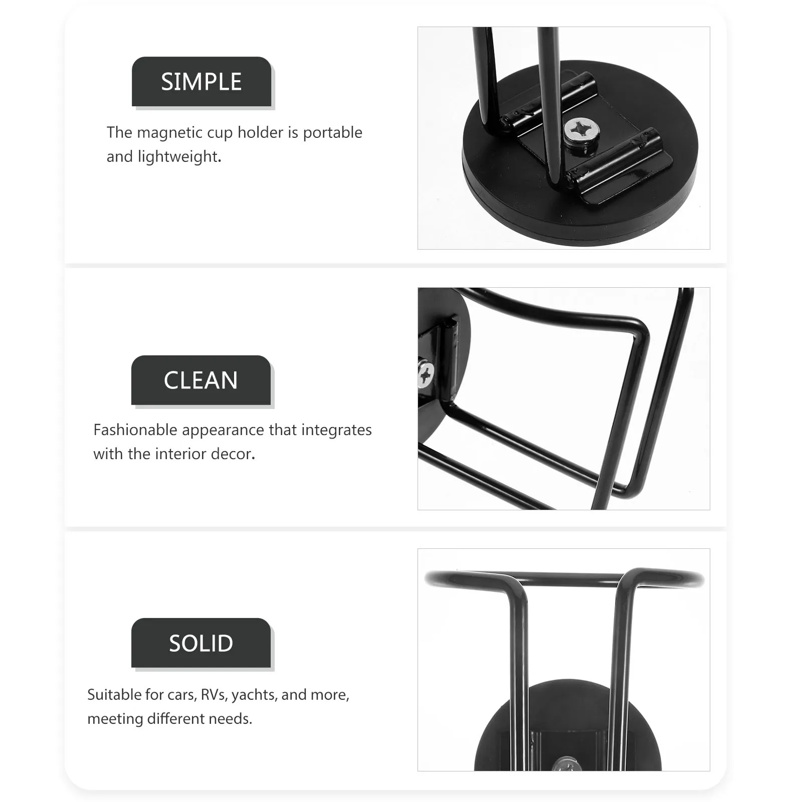 

Metal Cup Holder Bracket for Car Magnetic Fixing Stand Universal Bottle Storage Drink Holder Cup Stand Vehicle Accessories Bath