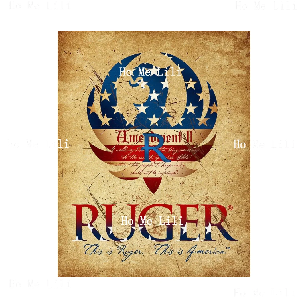 Ruger 2nd Amendment Tin Sign Nostalgic Vintage Metal Wall Decor