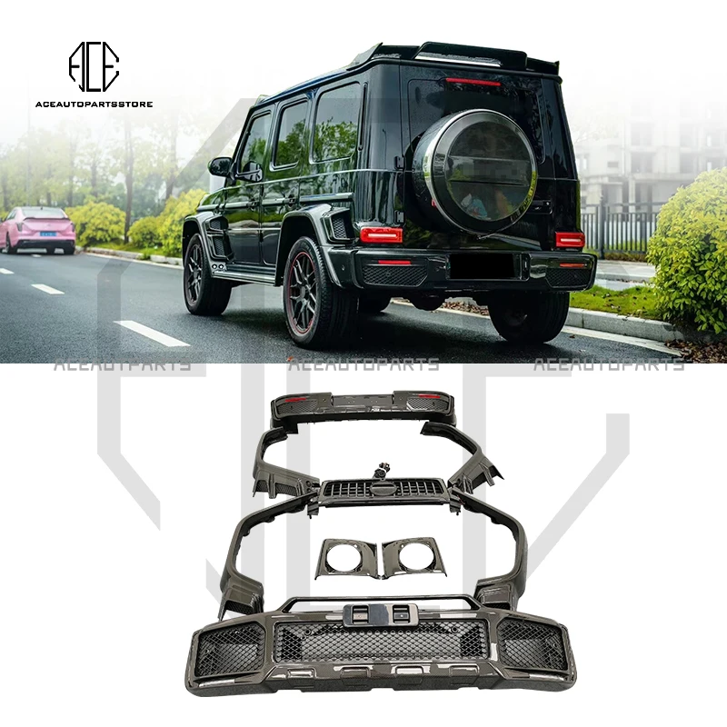 For Mercedes Benz G Class W464 G500 G63 B Style Full Dry Carbon Fiber body kit front rear bumper wheel arch grill