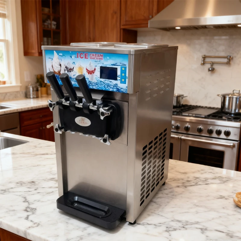 Commercial Three Flavors Ice Cream Machine Desktop Small Three-color Soft Ice Cream Making Machine
