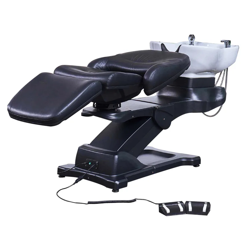 

Cross-border Japanese high-end electric lifting shampoo bed, special rotating semi-full lying flush bed for barber shops