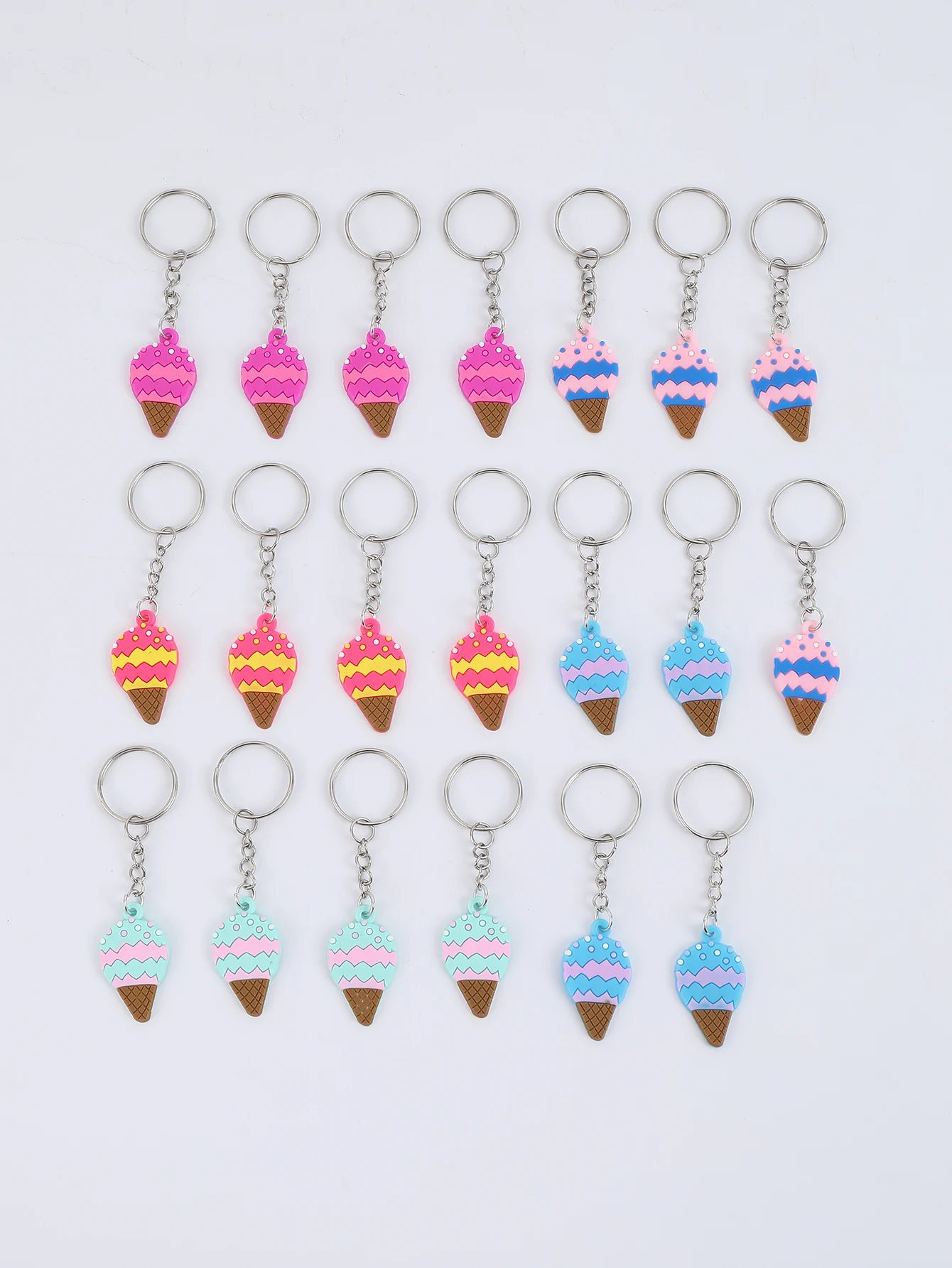 20 cute PVC Cartoon popular iceCream key ring package decorated with a key ring suitable for party gifts holiday supplies back