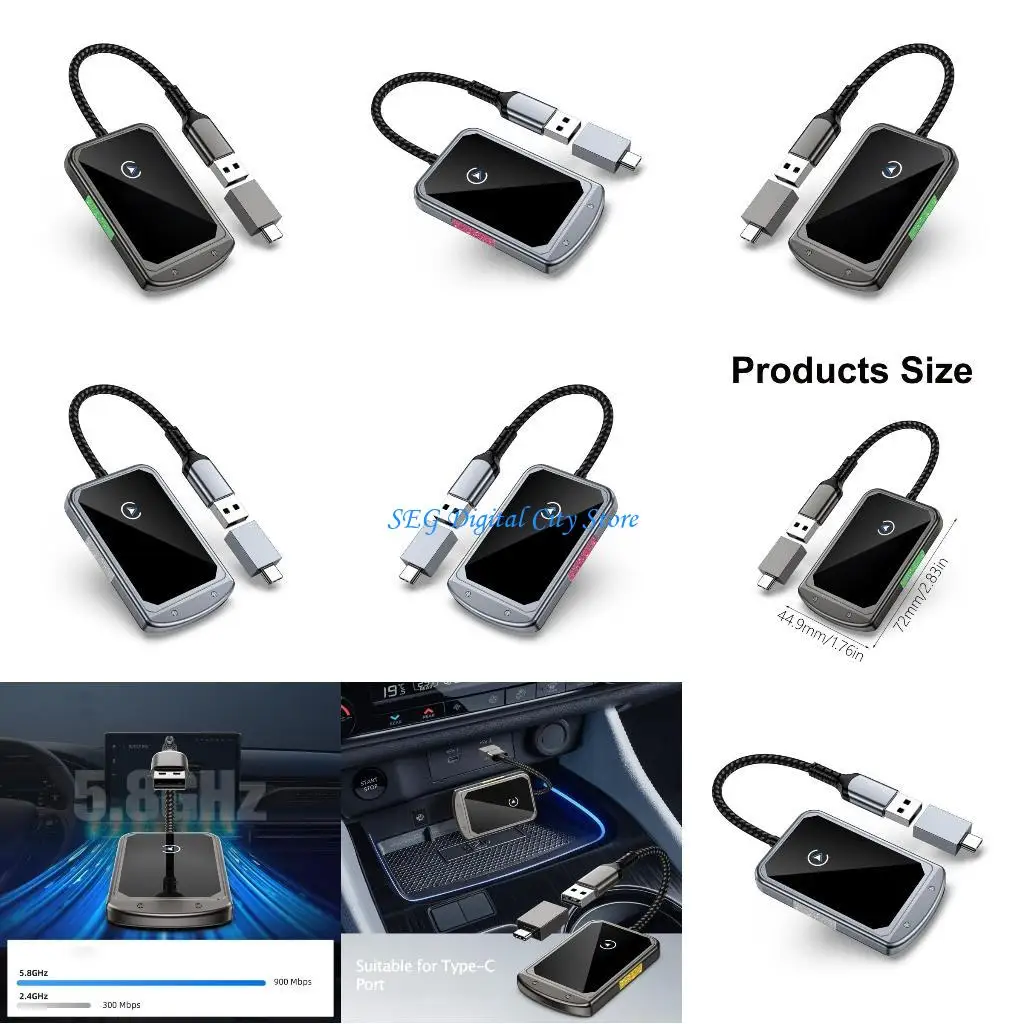 

U75B Wireless Car Play Adapters Upgraded Factory Wire Car Play to Wireless Car Play Wireless Adapters for Car Wireless Contro
