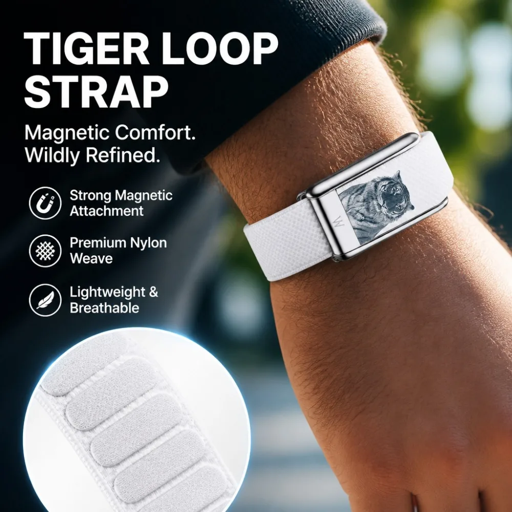 New For WHOOP 5.0 MG Replacement Band Tiger Pattern Printed Nylon Strap Woven Sport Wristband Fashion Fitness Accessories