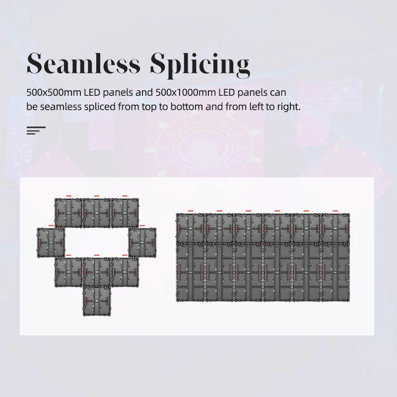 SRYLED P3.9 Outdoor Rental LED Display Screen Pixel Pitch 3.9mm 500×500mm Church Stage Wedding LED Backdrop Video Wall System