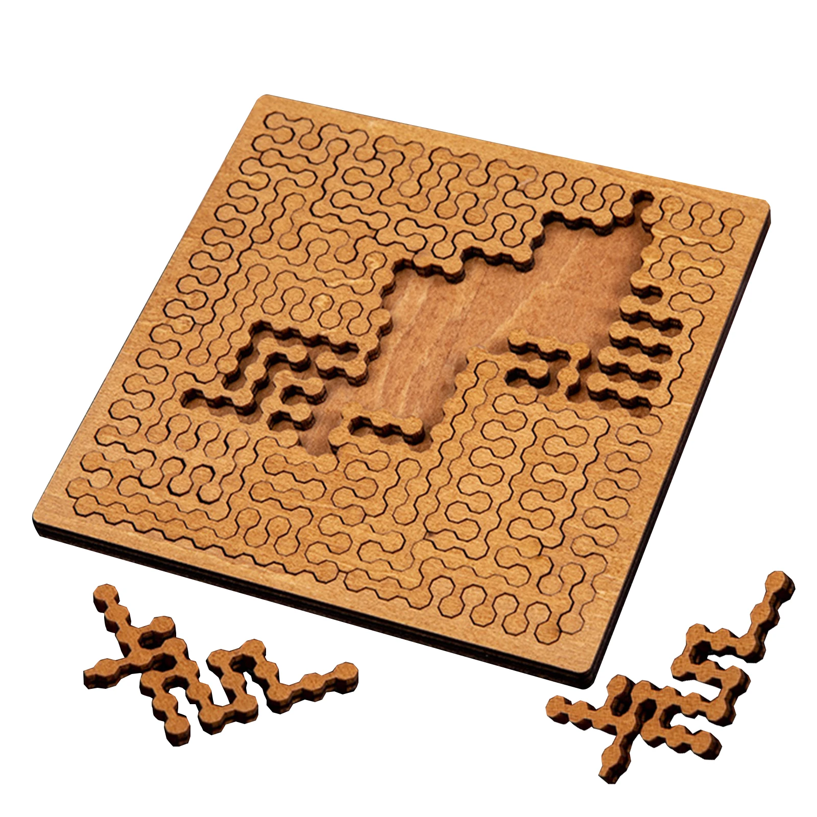 لغز صينية كسورية، لغز خشبي منحني للعقل، غير منتظم فريد ومبتكر