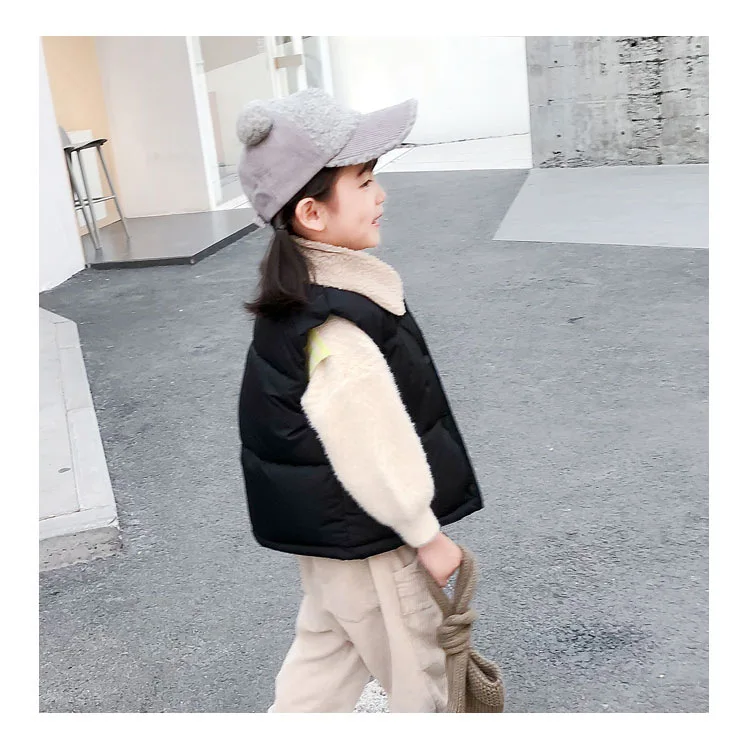 2026 Herbst Winter Kinder Plus Fleece Weste Baby Jungen Mädchen Lammwolle Gefütterte Druckknopf Warme Ärmellose Jacke Kinderkleidung – Detail 8