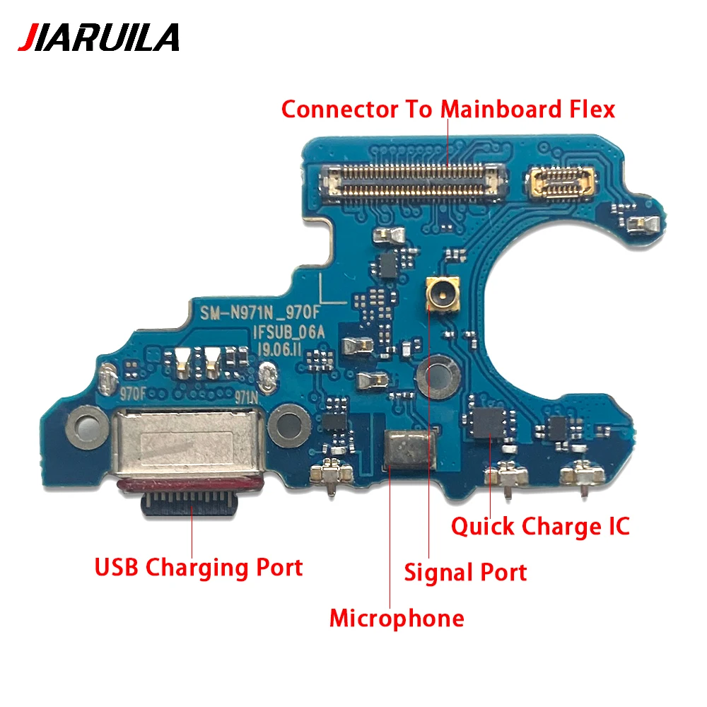 USB Charging Port Charger Board Flex Cable For Samsung Note 10 Plus + N975F N976N N976B Dock Plug Connector With Microphone