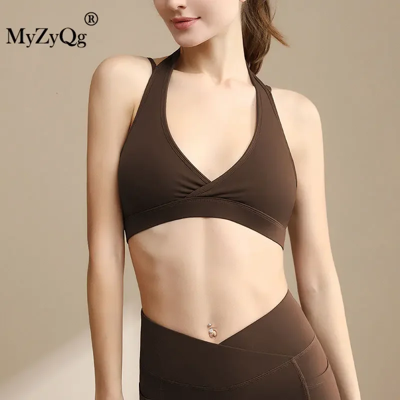 

MyZyQg Sports Underwear Running Shockproof Yoga Bras Feminine Shoulder Sling Beautiful Back No Steel Ring Fitness Vest Tank Tops