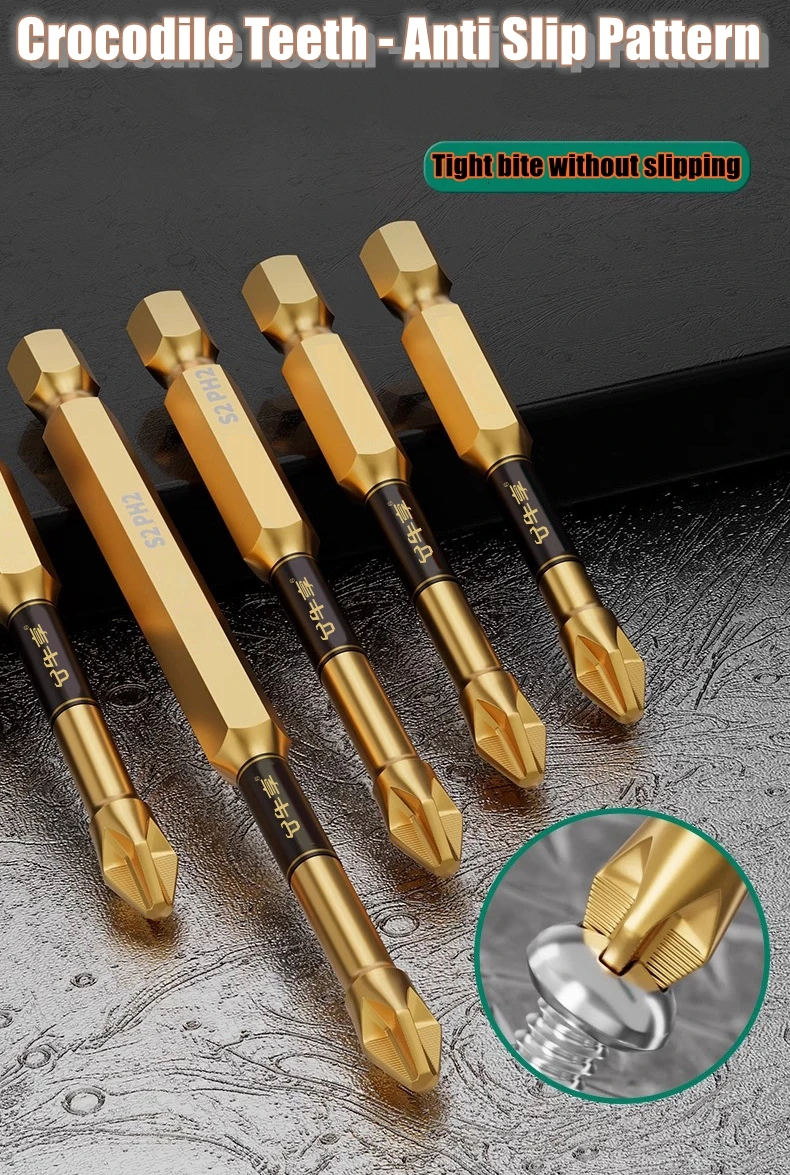 PH2 Magnetische Schraubendreher-Bits mit Magnetisierer, 25–150 mm, rutschfester Sechskantschaft, Schlagbohrer, mehrere Größen für verschiedene Szenarien – Detail 8