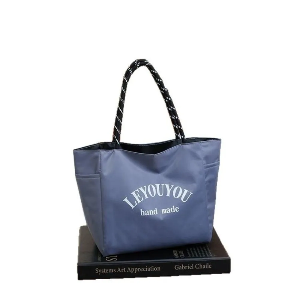 

Casual Simple Letter Tote Bag Solid Color Waterproof Mommy Bags Large Capacity Portable Lunch Bag