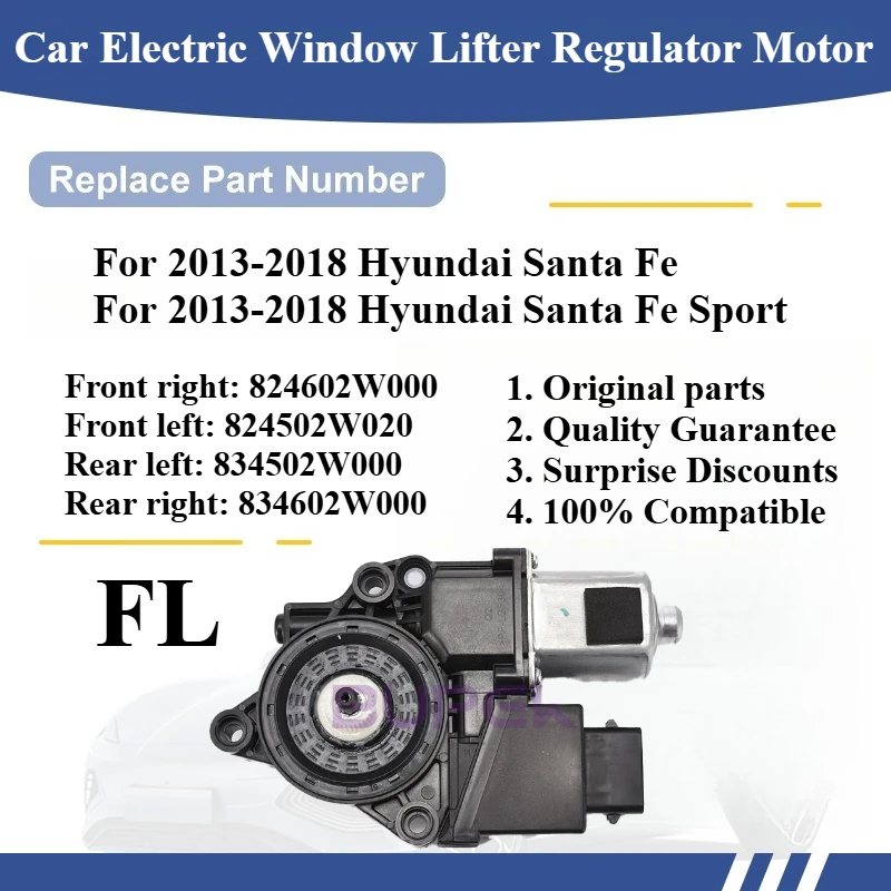 

For 2013-2018 Hyundai Santa Fe/Santa Fe Sport Car Electric Window Lifter Regulator Motor High quality Original parts 824602W000