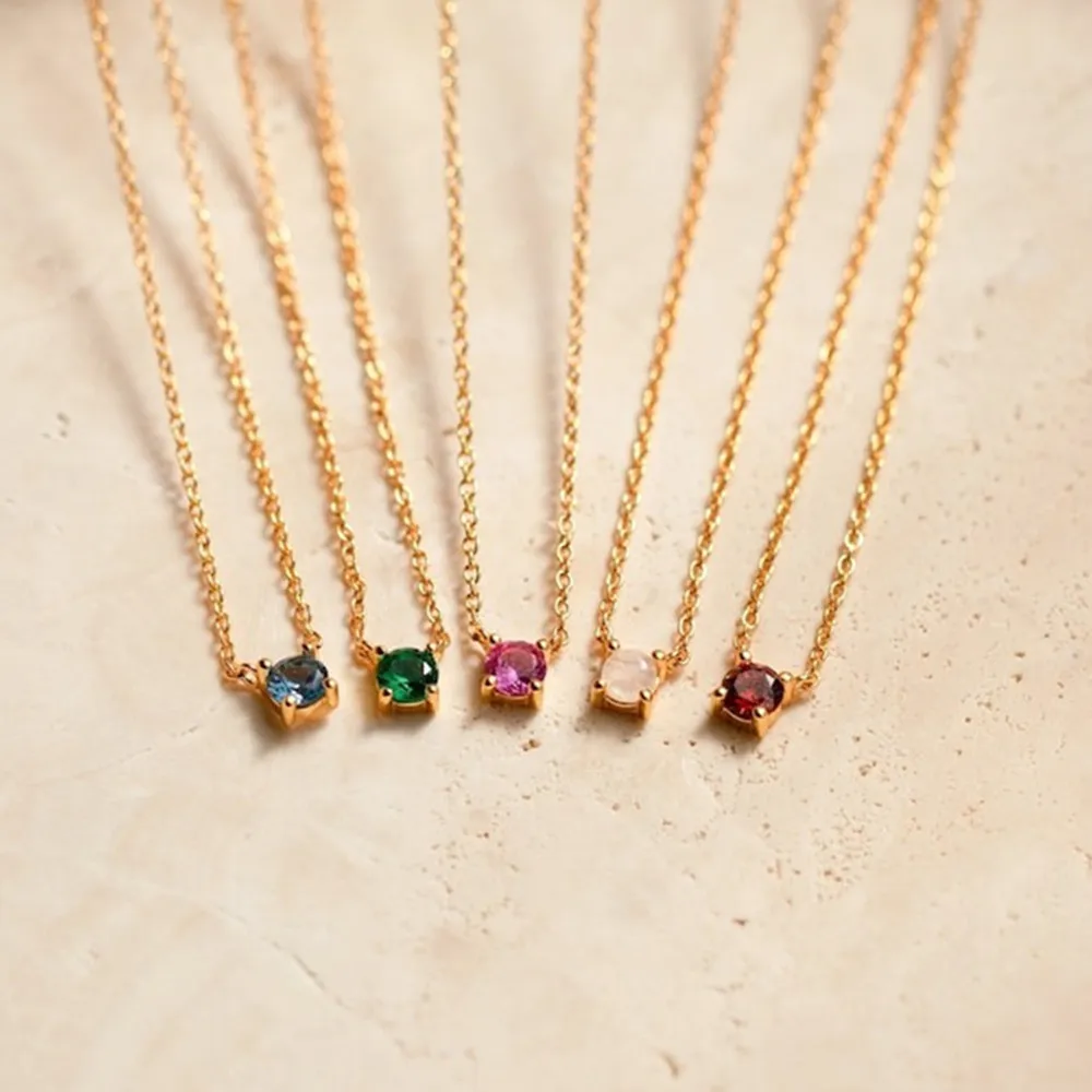 العصرية مكعب زركونيا كوكبة القلائد 12 شهر جوهرة الميلاد قلادة مجوهرات للنساء فتاة Tendencia 2025 مجوهرات #1