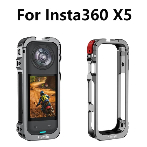 Para Insta360 X5 marco de Metal a prueba de golpes protector jaula de conejo funda de expansión para Insta 360 X5 accesorios soporte de marco de Metal