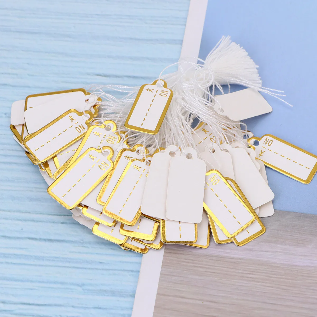 500 pcs Craft Paper Jewelry Price Labels & Hanging Tags for Retail Stores, Supermarkets, Malls, Watches, Earrings