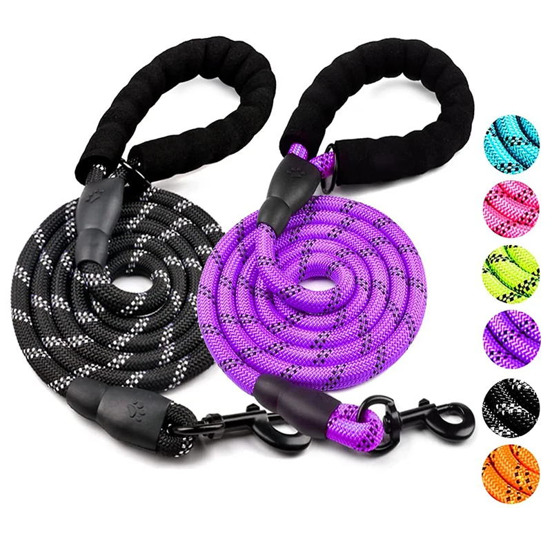 

150cm Strong Dog Leash Reflective Pet Leashes Long Lanyard Walking Traction Rope for Puppy Small Medium Large Big Dogs