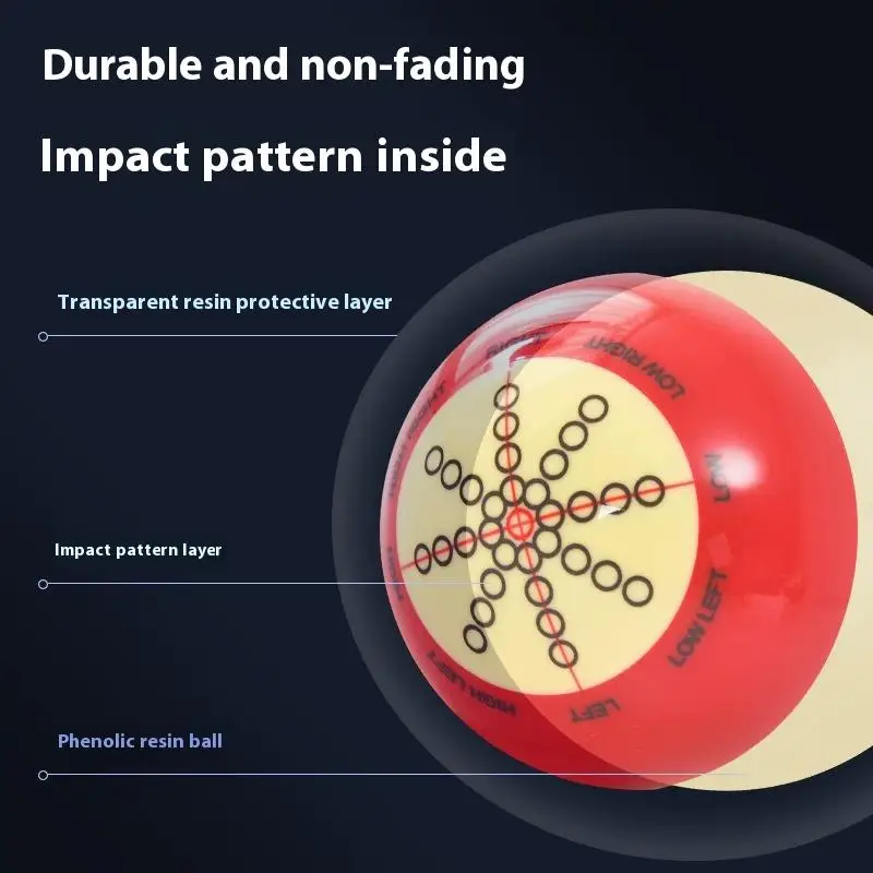 

Красно-белый тренировочный бильярдный кий, 1-1/2, стандартный, 57,2 мм, американский усовершенствованный тренировочный мяч, оборудование для развлечений Artifa