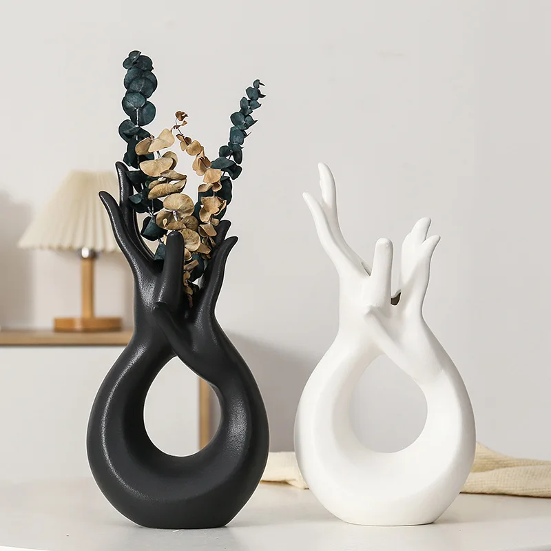 Nordic abstract body art ceramic highend hand vase decorative crafts creative living room decoration ornament adornos para casa