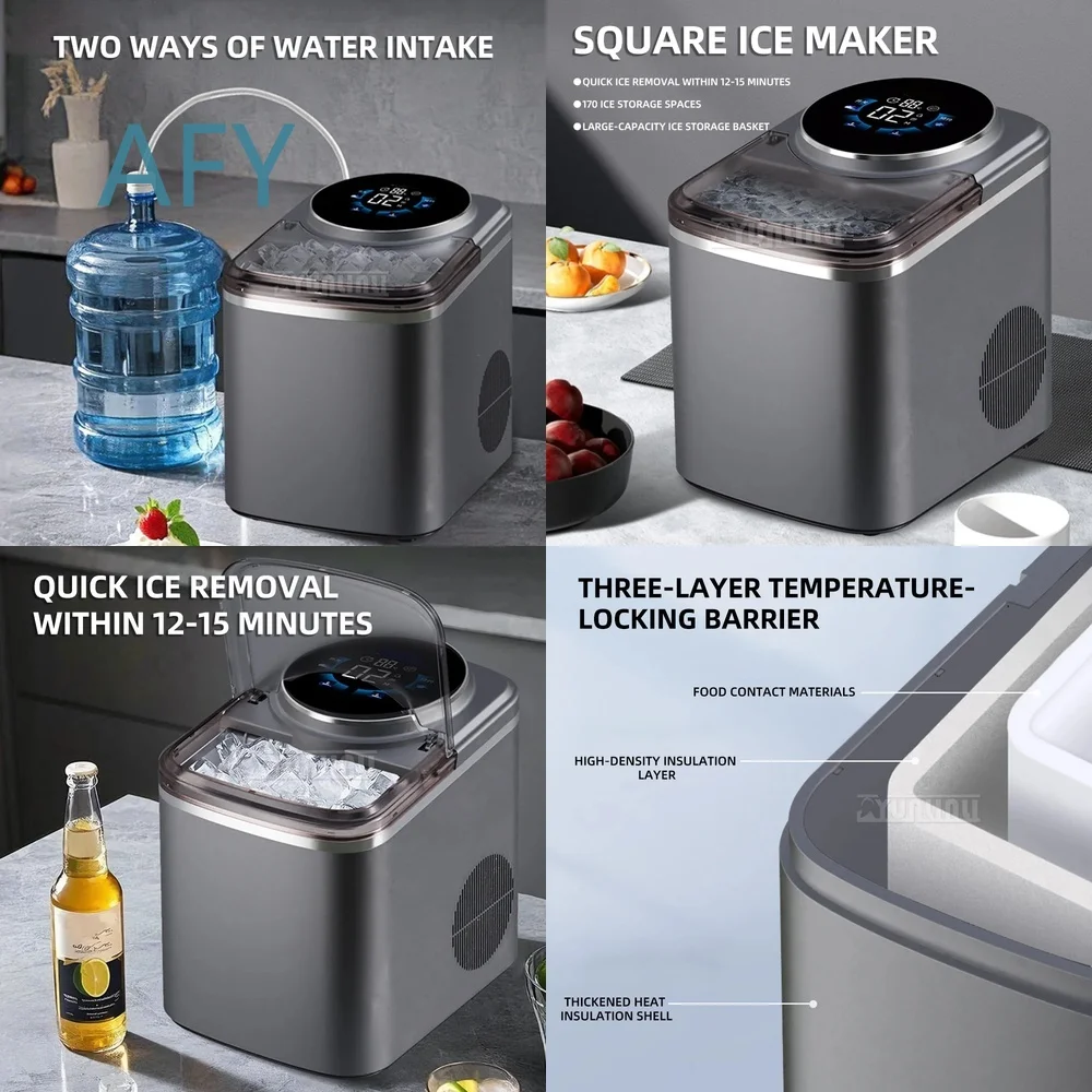 Large Capacity Ice Cube Maker for Home Kitchen Use Summer Cooling Fast Freezing Ice Machine for Koatkarka Do Lodu Eis Machine
