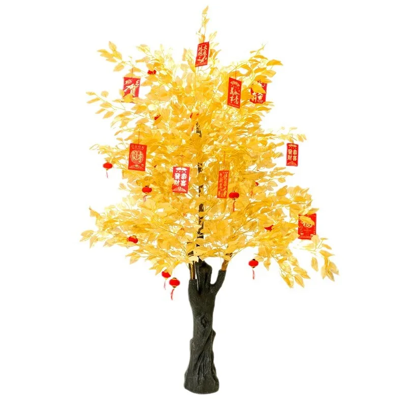 New Year Decorative Fortune Tree Glows Auspicious Peach Blossom Tree Hotel Shopping Mall Year of the Rabbit New Year Spring Fest