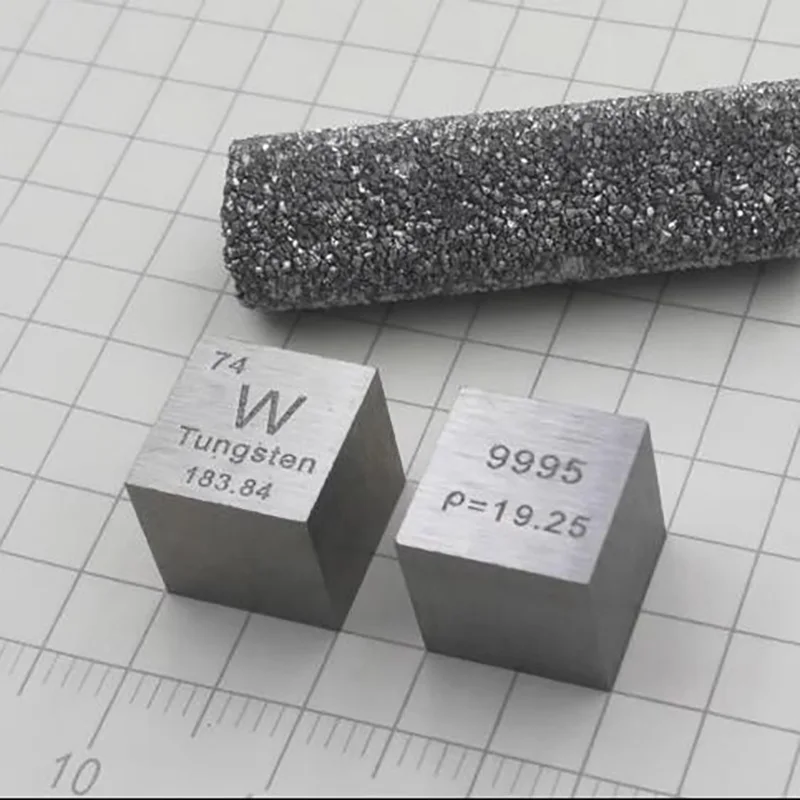 Tungsten Wolfram Cube With Periodic Engraving