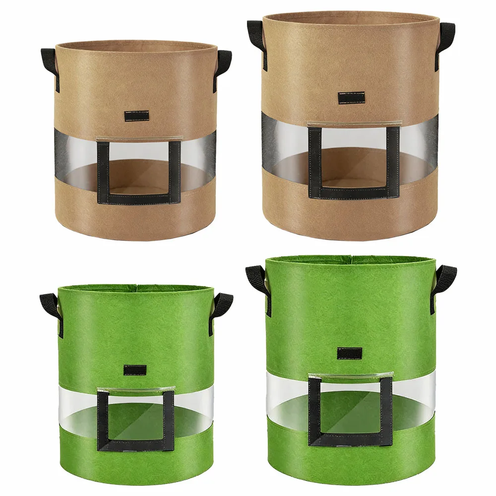 360 Degree View Window Planting Bag Fabric Potato Strawberry Sweet Potato Grow Bag