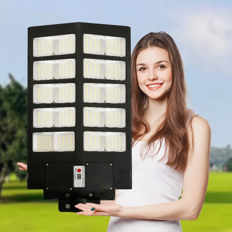 1000W LED Solar Lamp Wall Street Lights Super Bright Motion Sensor Outdoor Garden Security Lamp with Pole