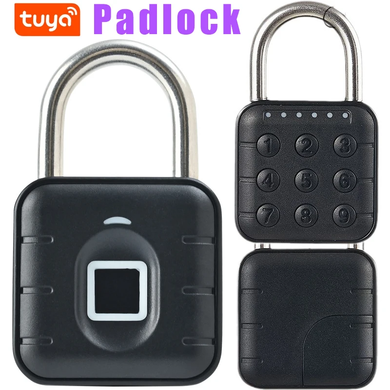 Tuya Smart Padlock, Fingerprint  / Password / APP Unlock Control Anti-theft Lock for Luggage Cabinet Luggage Bag Case Padlocks