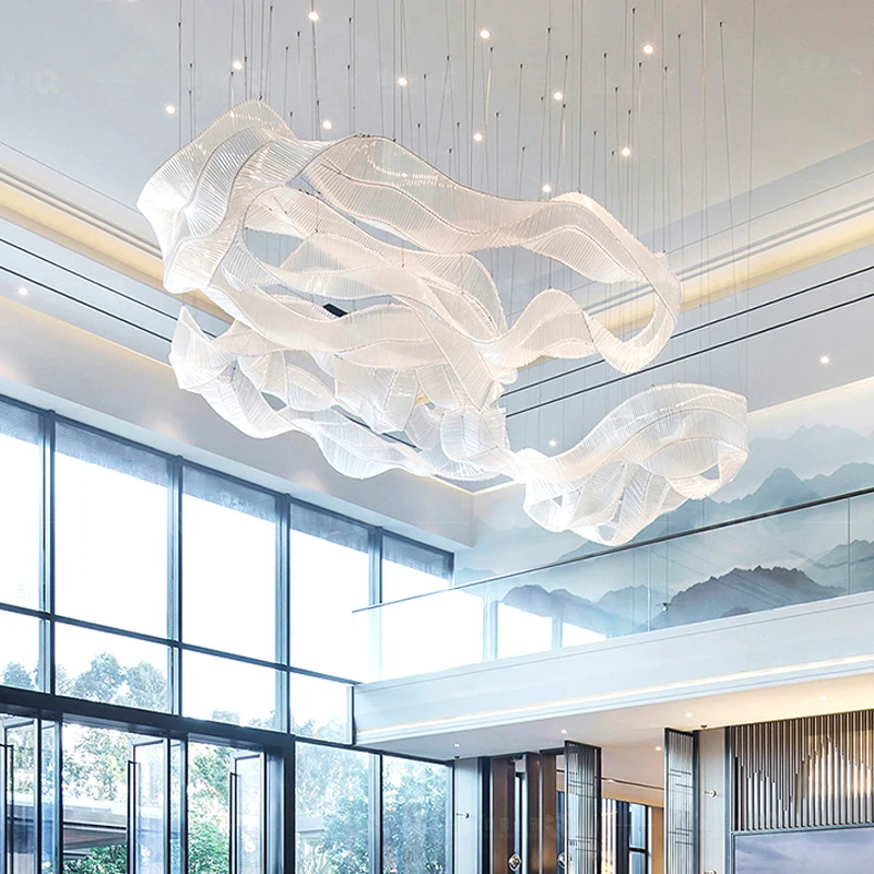 Customized Glass Crystal Chandelier Hotel Lobby Modern Art Color Glass Chandelier Irregular Decoration Creative Chandeliers image 3
