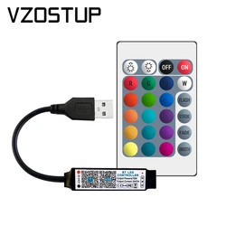 Kontroler Bluetooth LED listwa oświetleniowa LED inteligentny aplikacja na telefon pilot RF dla DC5-24V USB5V 5050 3528 światła taśma RGB