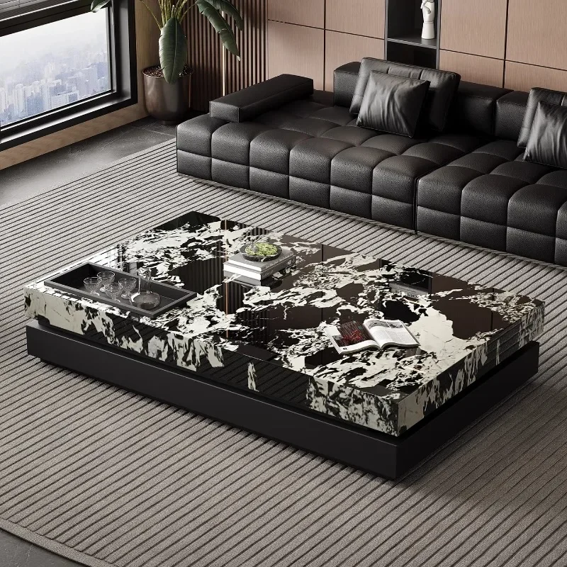 

-+Italian Organizer Coffee Table Luxury Simple Floor Clear Coffee Table Glam Aesthetic Meubles De Salon Furniture Accessories