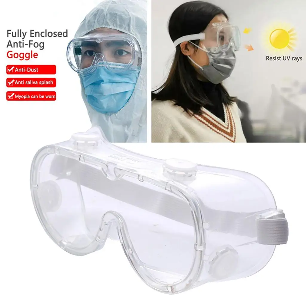 نظارات واقية، عين شفافة كريستالية، زجاج مقاوم للغبار وجيد التهوية، نظارات رذاذ