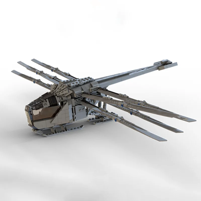 523pcs MOC Dune Ornithopter Sci-Fi 생체 공학 항공기 날개 달린 차량 사막 행성 운송 DIY 모델 빌딩 블록 생일 선물