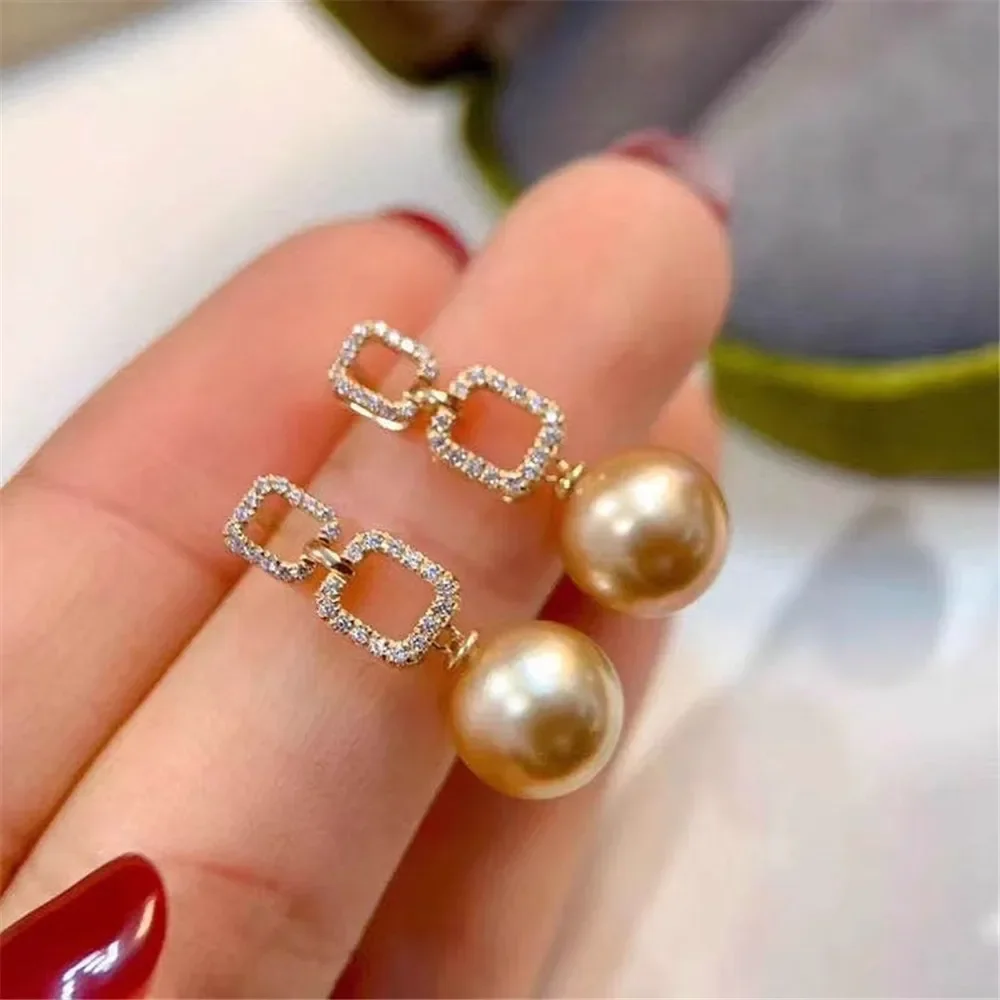 Gold-Plated Pearl Beads Stud Earrings Setting Base Diy Jewelry Making Findings&Components No Pearl E121